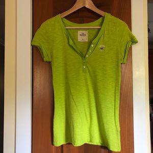 Hollister Lime Green Short Sleeves Top